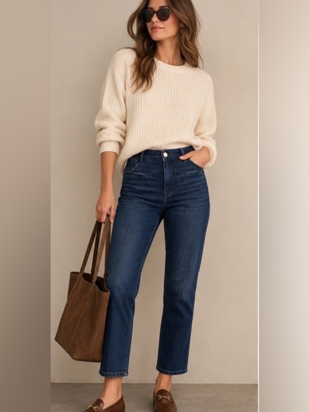 Maeve Anthropologie Essential Slim High Rise Straight Cropped Jeans 25